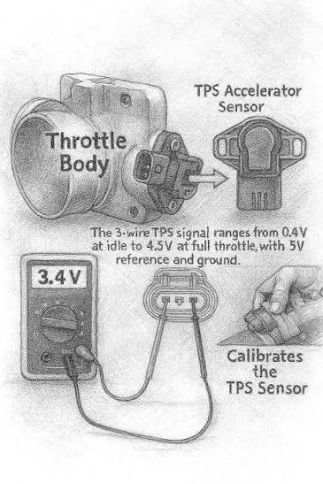 Car throttle body assembly sensor